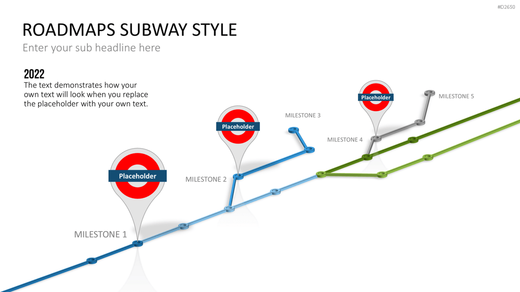 Roadmaps Subway Style PowerPoint-Vorlage