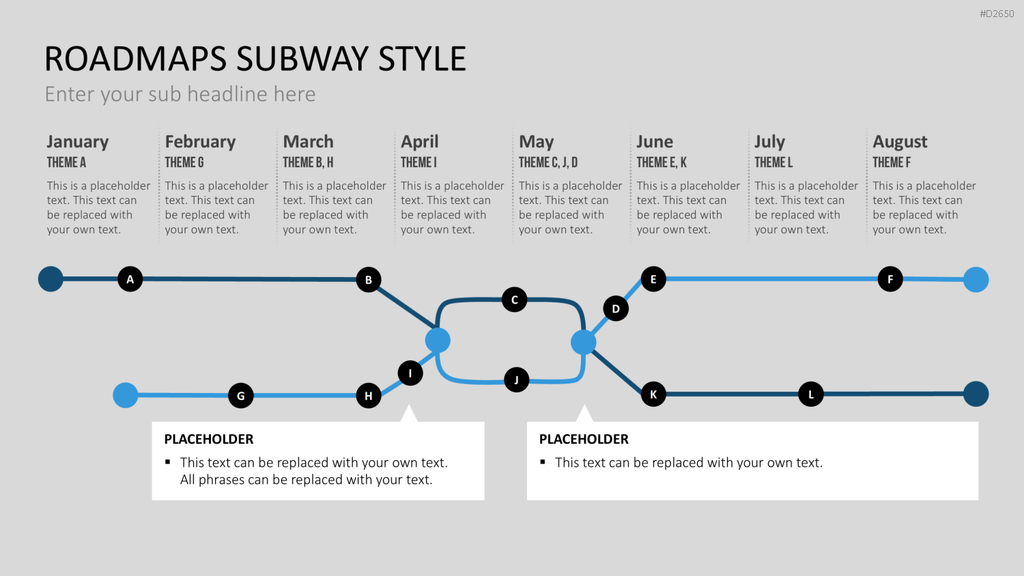 Roadmaps Subway Style PowerPoint-Vorlage
