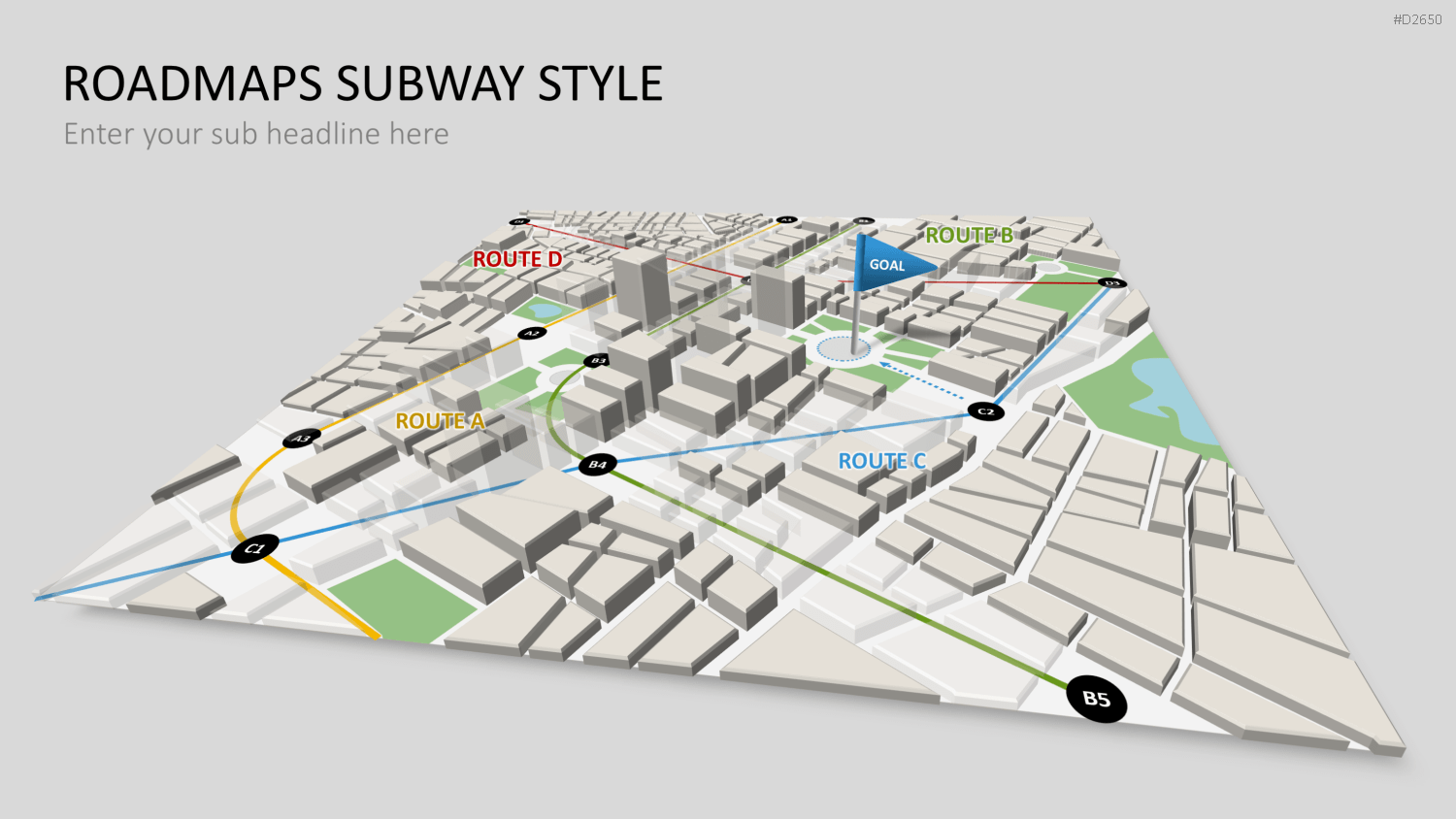Roadmaps Subway Style PowerPoint-Vorlage