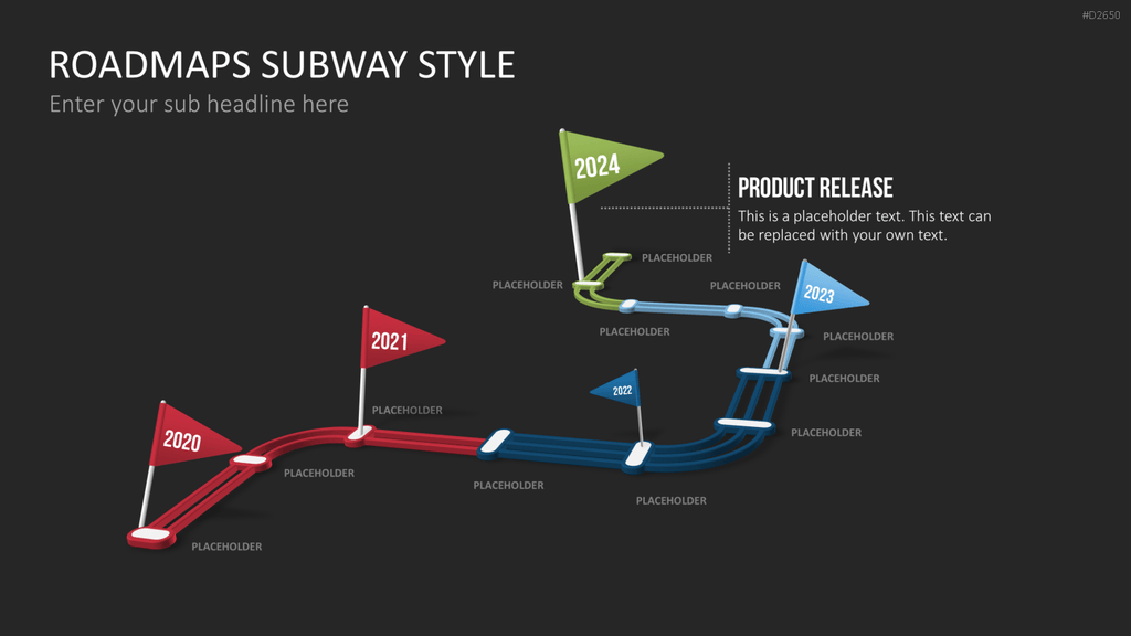 Roadmaps Subway Style PowerPoint-Vorlage