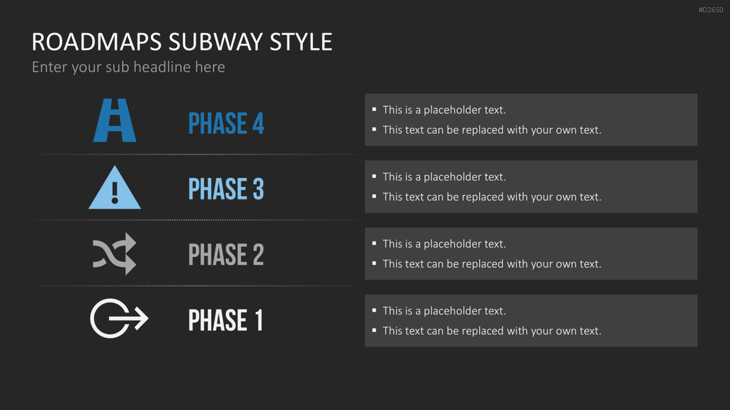 Roadmaps Subway Style PowerPoint-Vorlage