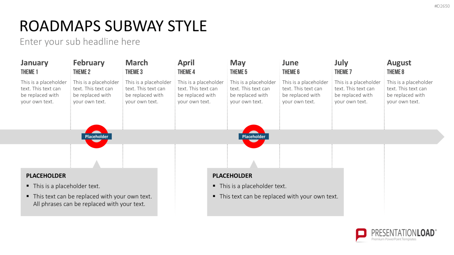 Roadmaps Subway Style PowerPoint-Vorlage