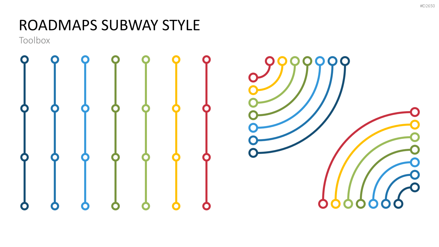 Roadmaps Subway Style PowerPoint-Vorlage