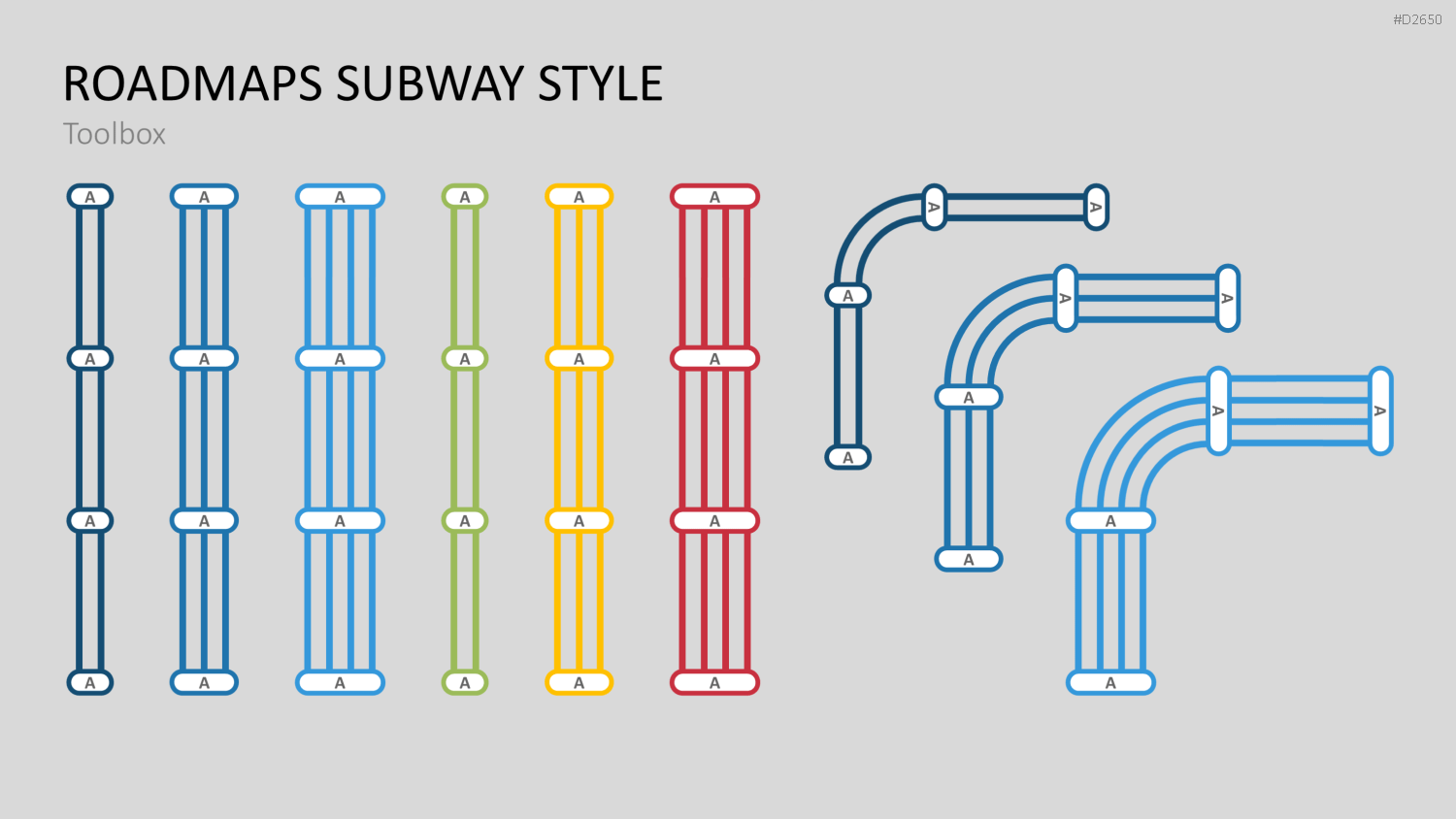 Roadmaps Subway Style PowerPoint-Vorlage