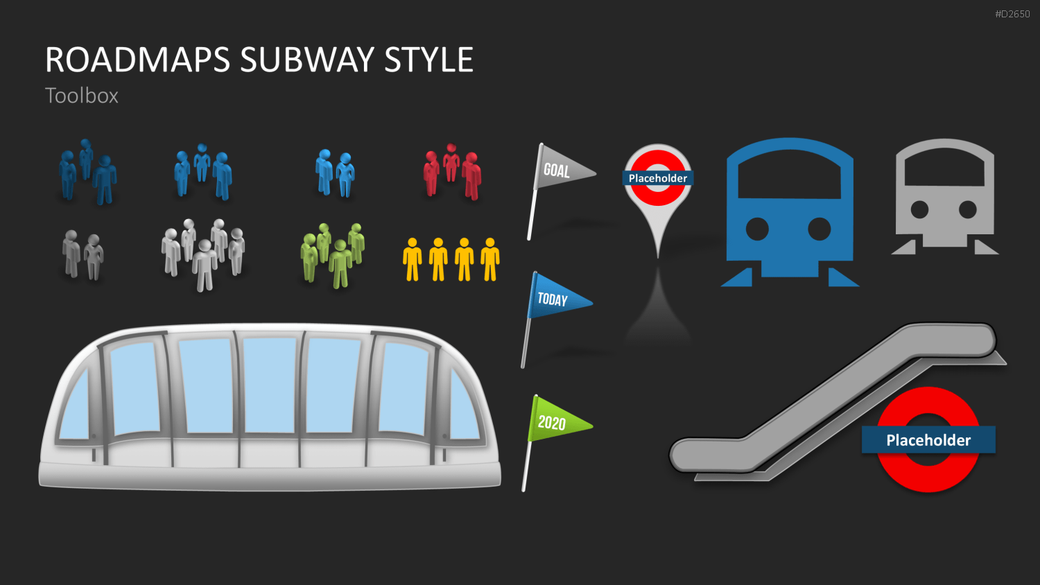 Roadmaps Subway Style PowerPoint-Vorlage