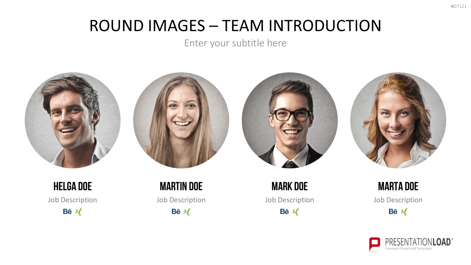 Runde Bilder - Team Vorstellung PowerPoint-Vorlage