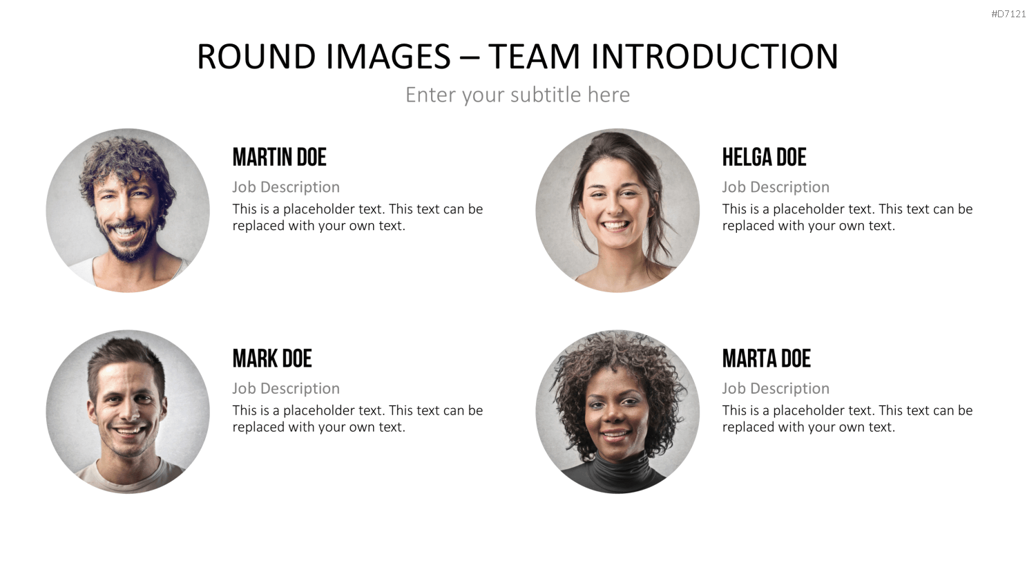 Runde Bilder - Team Vorstellung PowerPoint-Vorlage