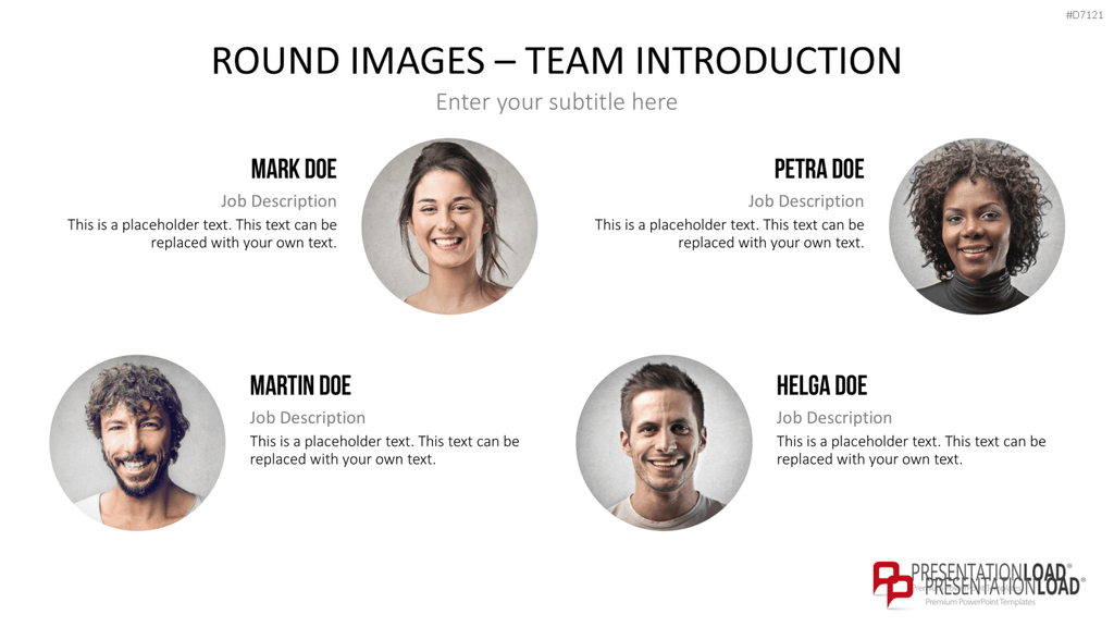 Runde Bilder - Team Vorstellung PowerPoint-Vorlage
