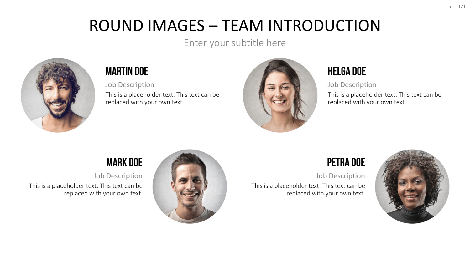 Runde Bilder - Team Vorstellung PowerPoint-Vorlage