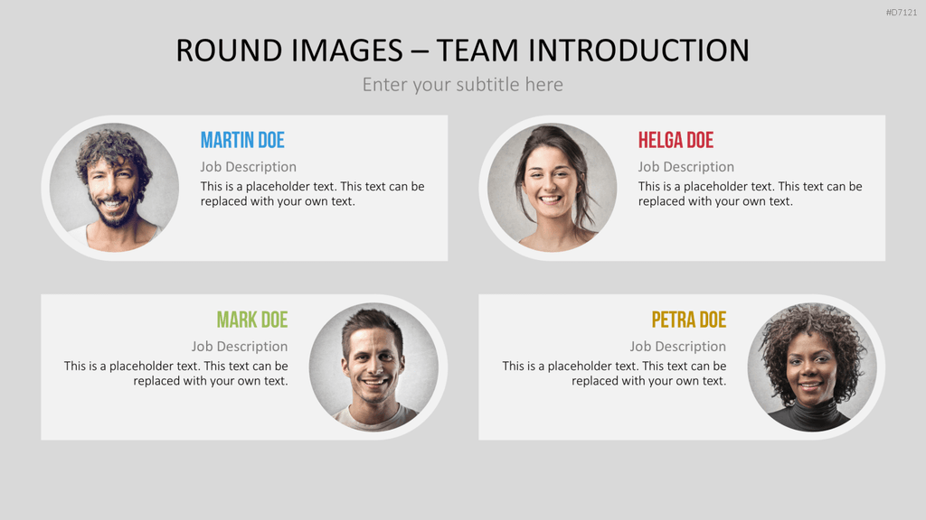 Runde Bilder - Team Vorstellung PowerPoint-Vorlage