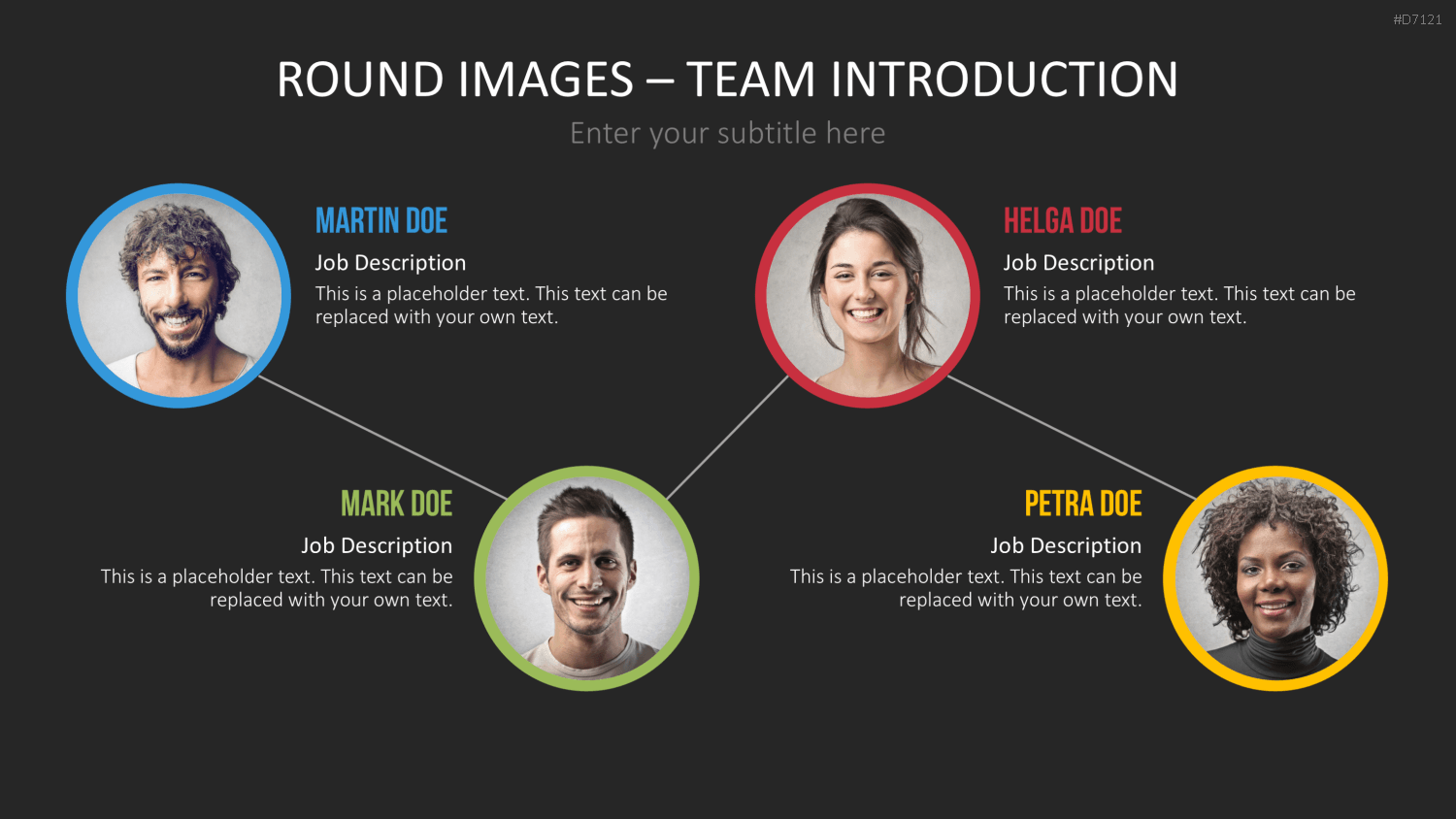 Runde Bilder - Team Vorstellung PowerPoint-Vorlage