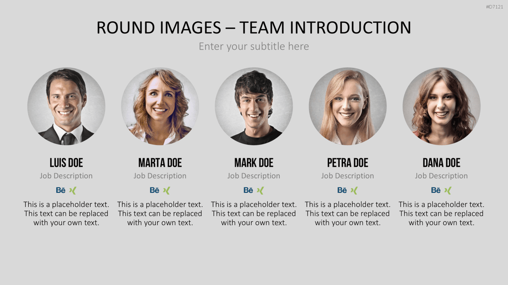 Runde Bilder - Team Vorstellung PowerPoint-Vorlage