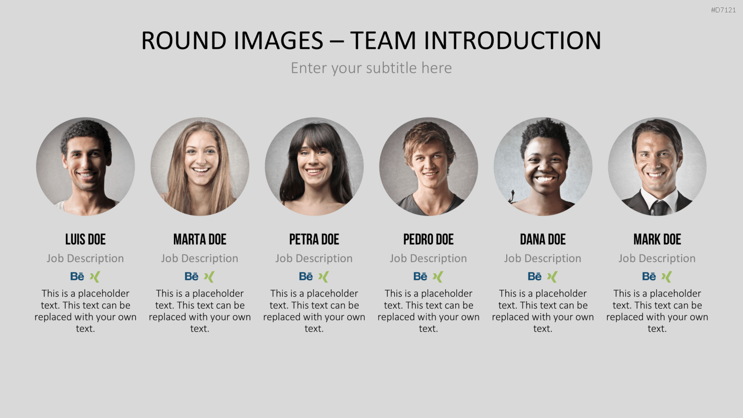 Runde Bilder - Team Vorstellung PowerPoint-Vorlage