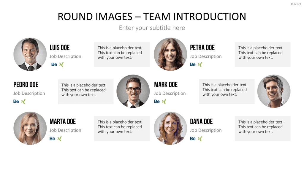 Runde Bilder - Team Vorstellung PowerPoint-Vorlage