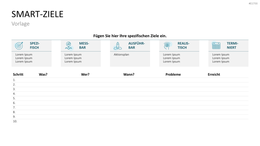 SMART Ziele PowerPoint-Vorlage