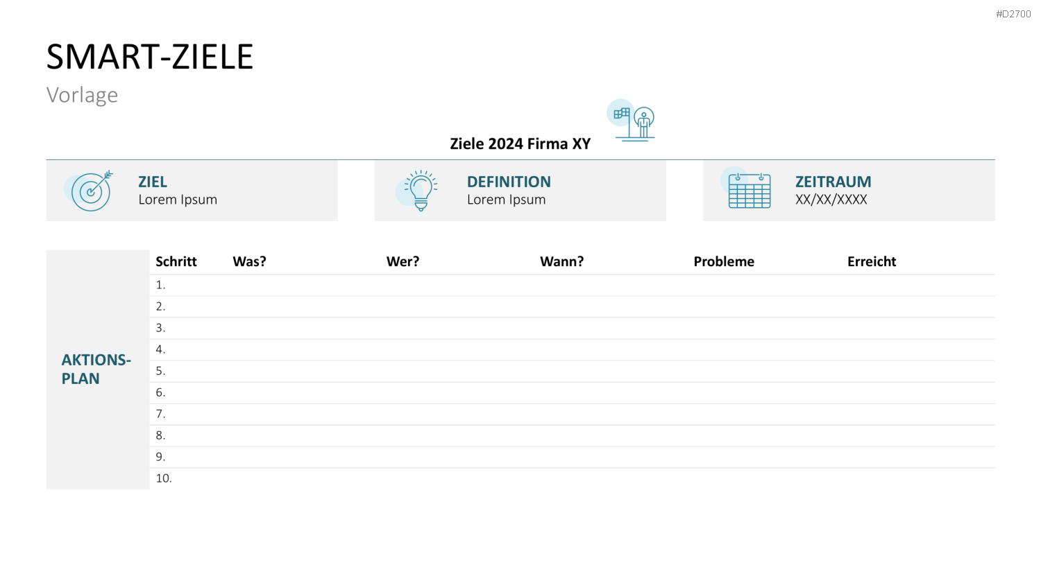 SMART Ziele PowerPoint-Vorlage