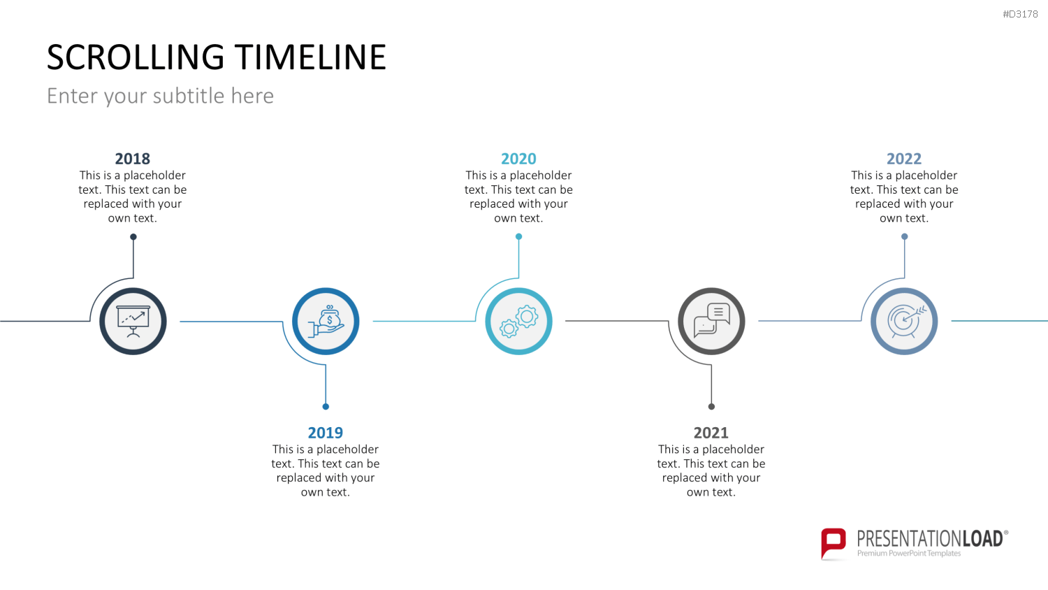 Scrolling Timeline PowerPoint-Vorlage