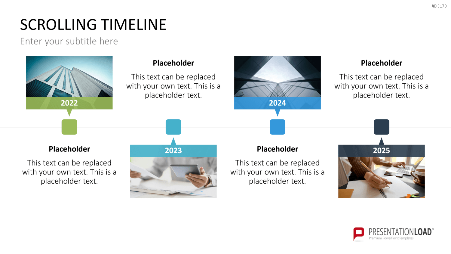 Scrolling Timeline PowerPoint-Vorlage