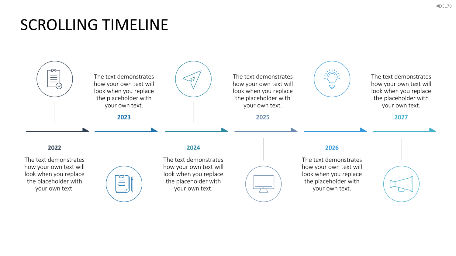 Scrolling Timeline PowerPoint-Vorlage