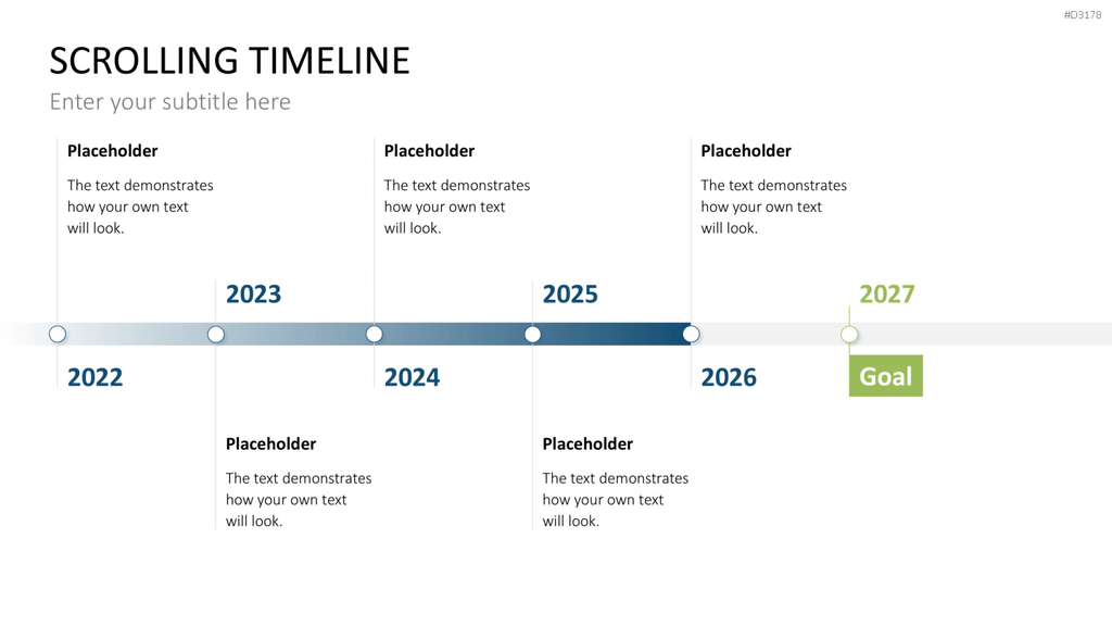 Scrolling Timeline PowerPoint-Vorlage