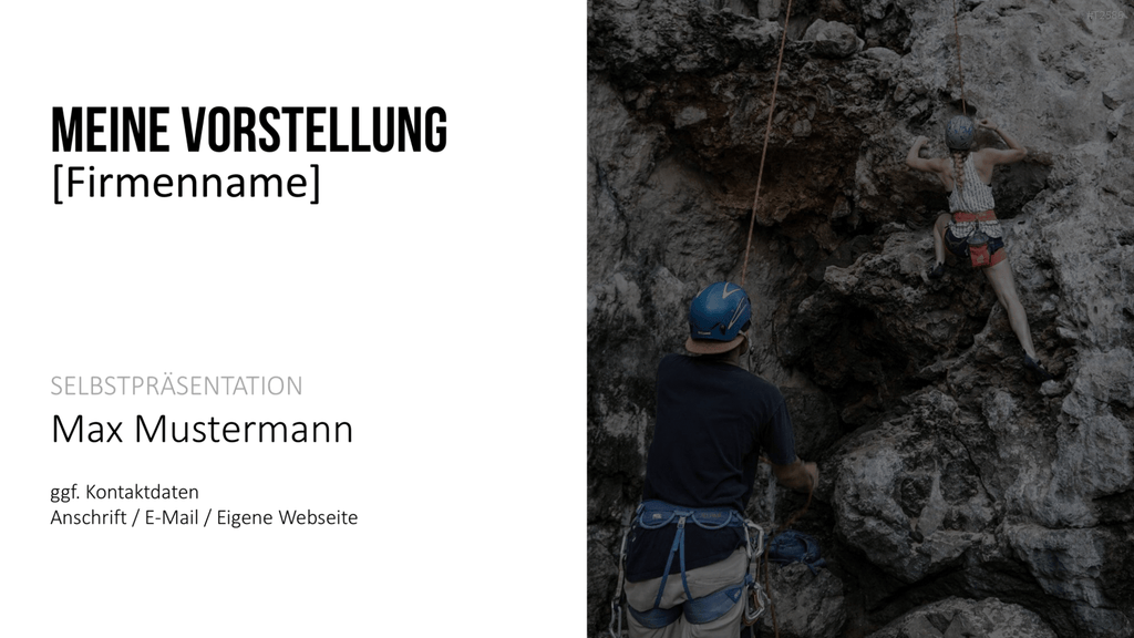 Selbstpräsentation - Bergsteiger PowerPoint-Vorlage