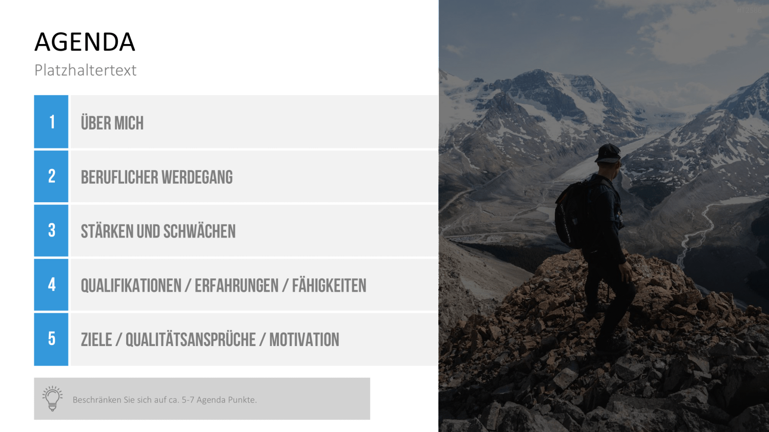 Selbstpräsentation - Bergsteiger PowerPoint-Vorlage