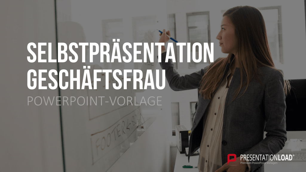 Selbstpräsentation - Geschäftsfrau PowerPoint-Vorlage