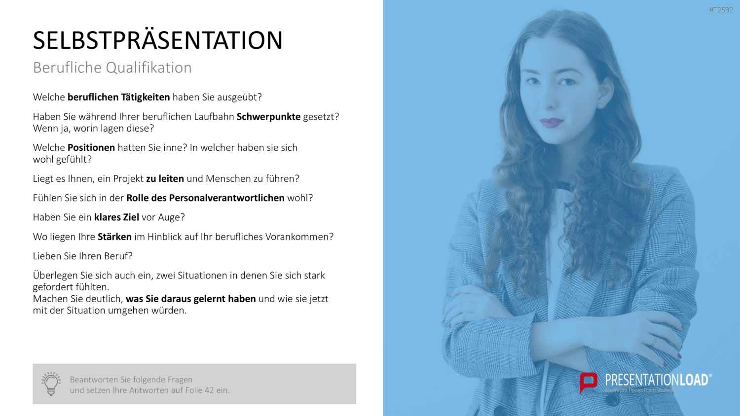 Selbstpräsentation - Geschäftsfrau PowerPoint-Vorlage