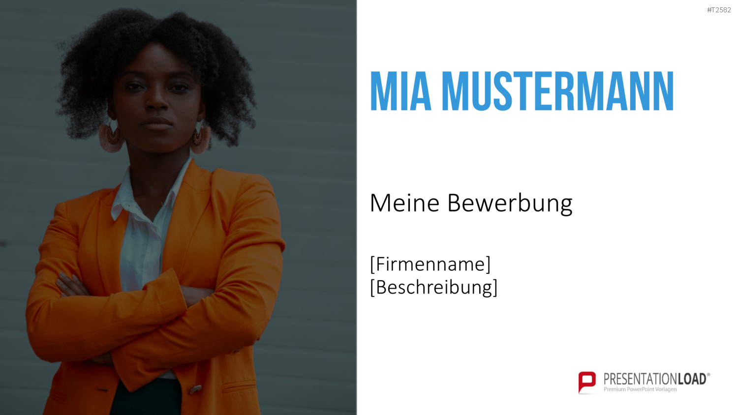 Selbstpräsentation - Geschäftsfrau PowerPoint-Vorlage