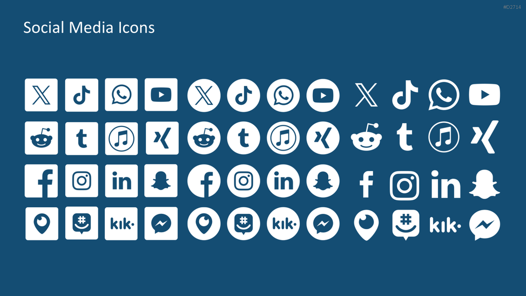 Social-Media-Icons – Tastatur PowerPoint-Vorlage