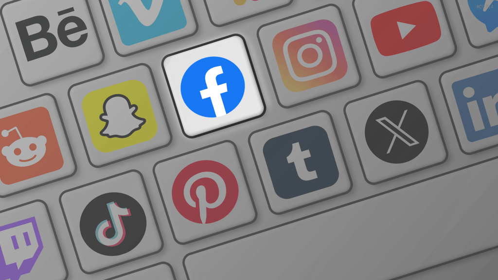 Social-Media-Icons – Tastatur PowerPoint-Vorlage