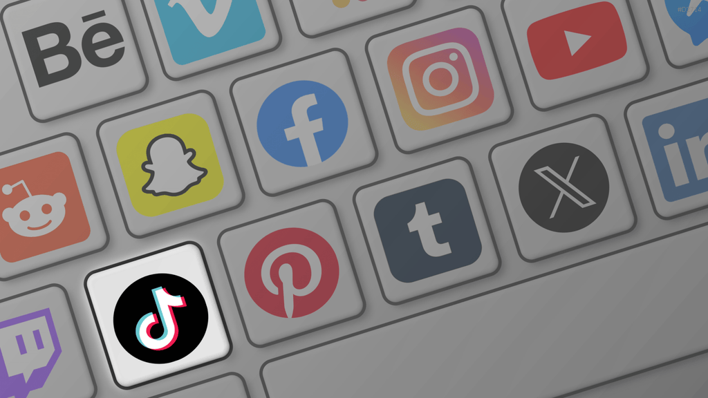Social-Media-Icons – Tastatur PowerPoint-Vorlage