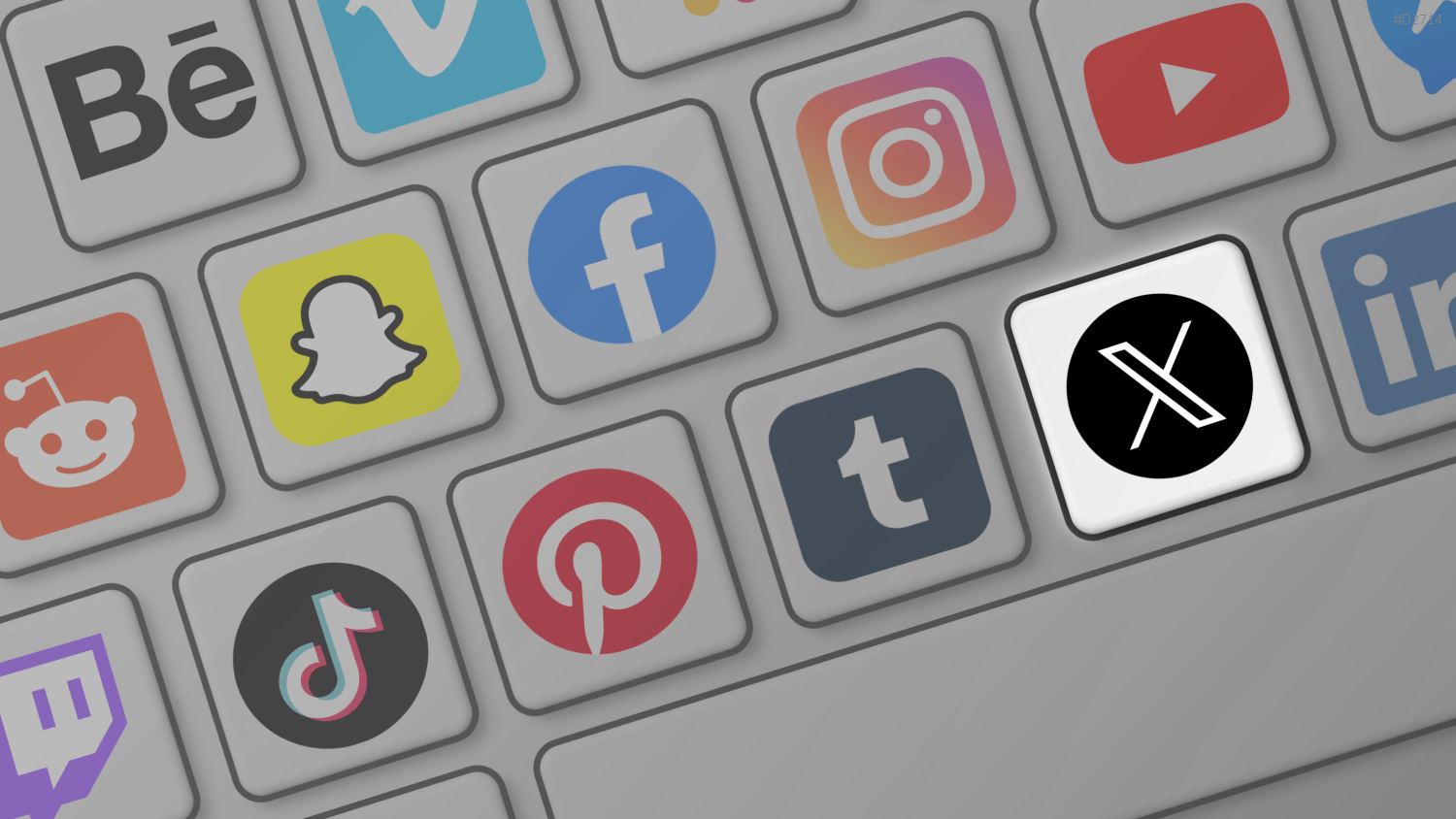 Social-Media-Icons – Tastatur PowerPoint-Vorlage
