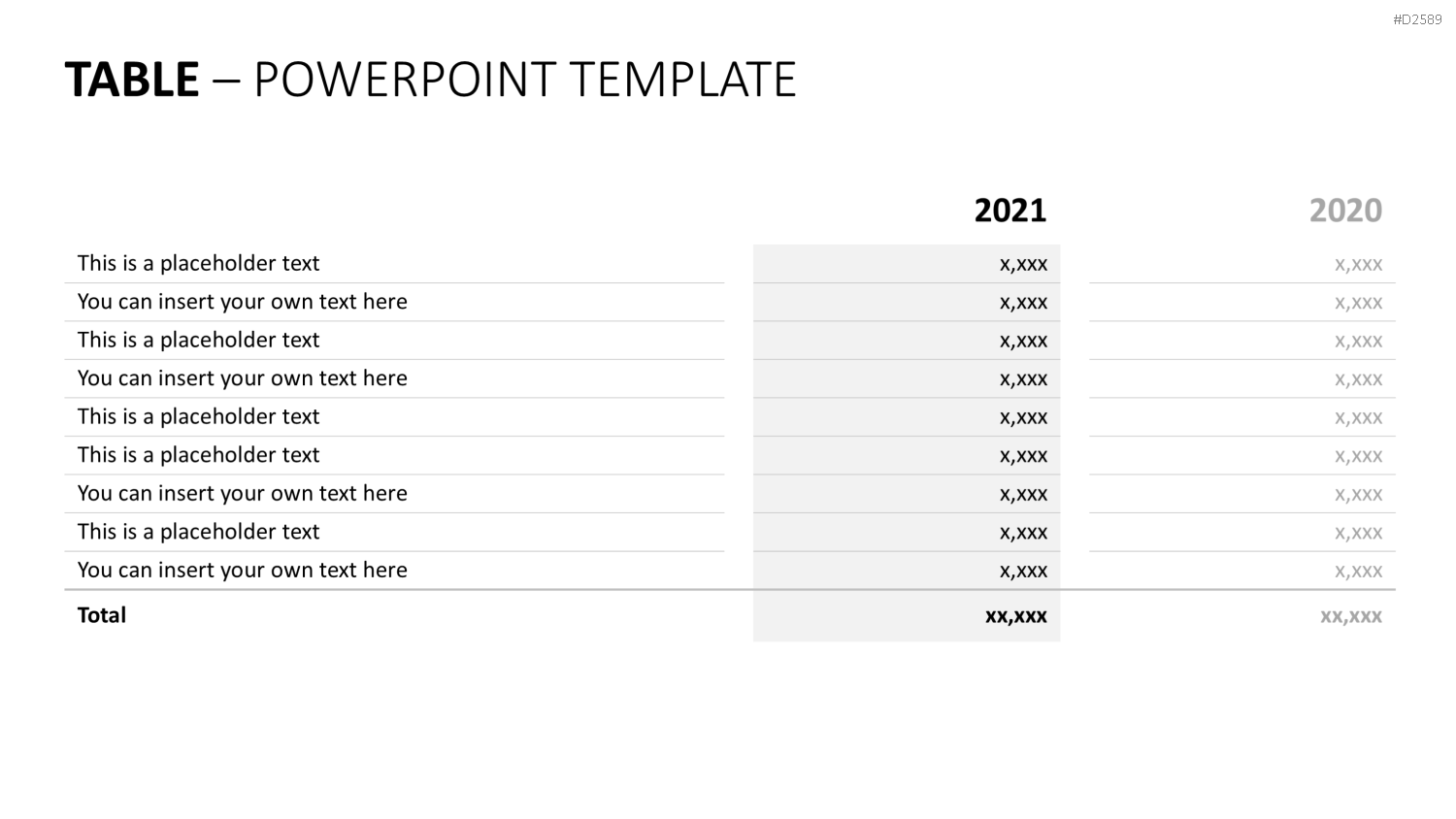 Tabellen PowerPoint-Vorlage