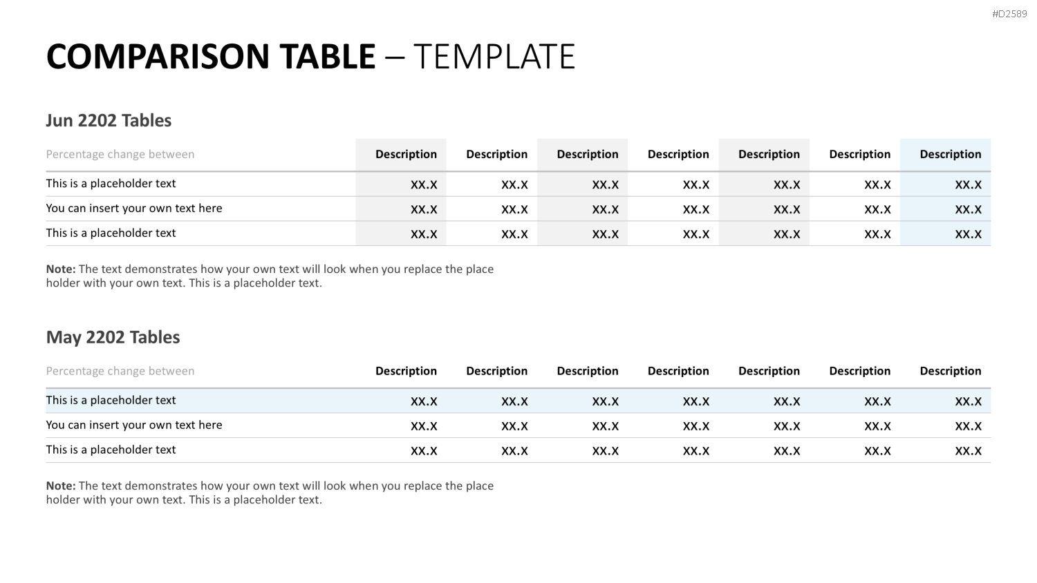 Tabellen PowerPoint-Vorlage
