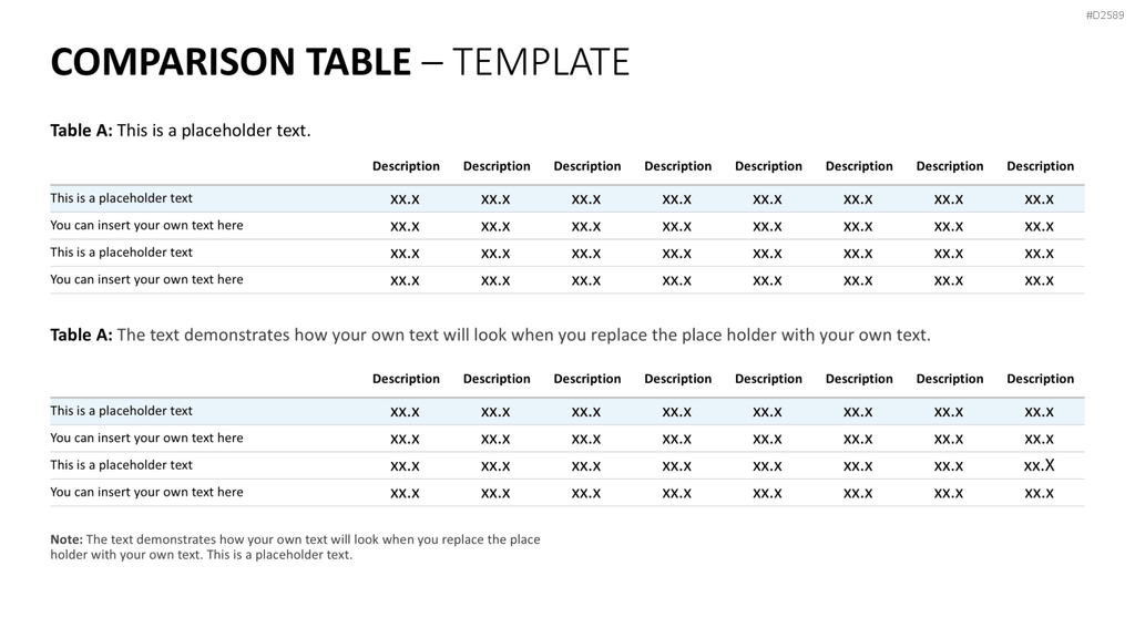 Tabellen PowerPoint-Vorlage