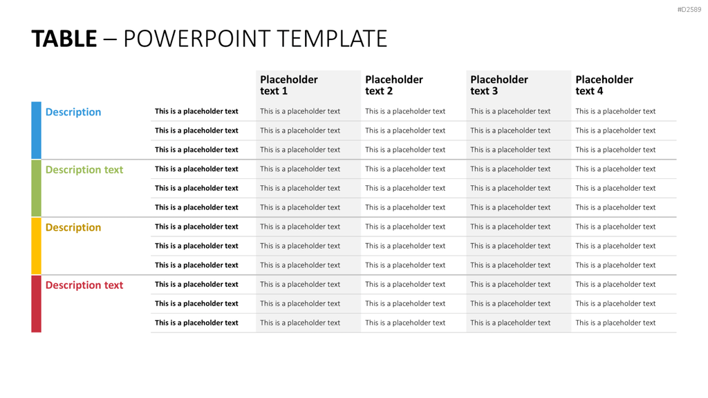 Tabellen PowerPoint-Vorlage
