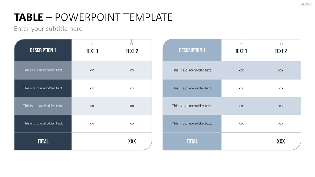 Tabellen PowerPoint-Vorlage