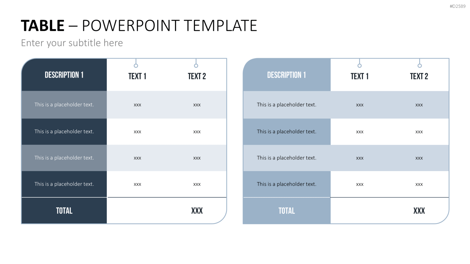 Tabellen PowerPoint-Vorlage