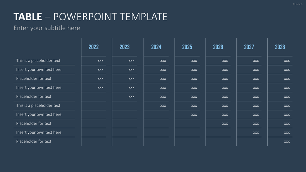 Tabellen PowerPoint-Vorlage