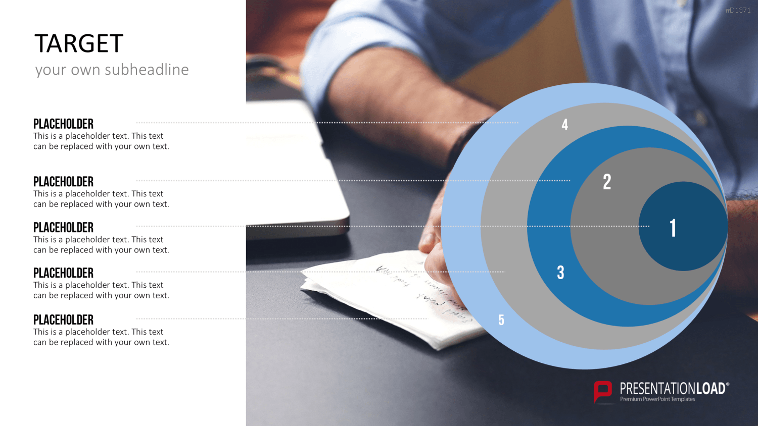 Zielscheiben-Charts PowerPoint-Vorlage