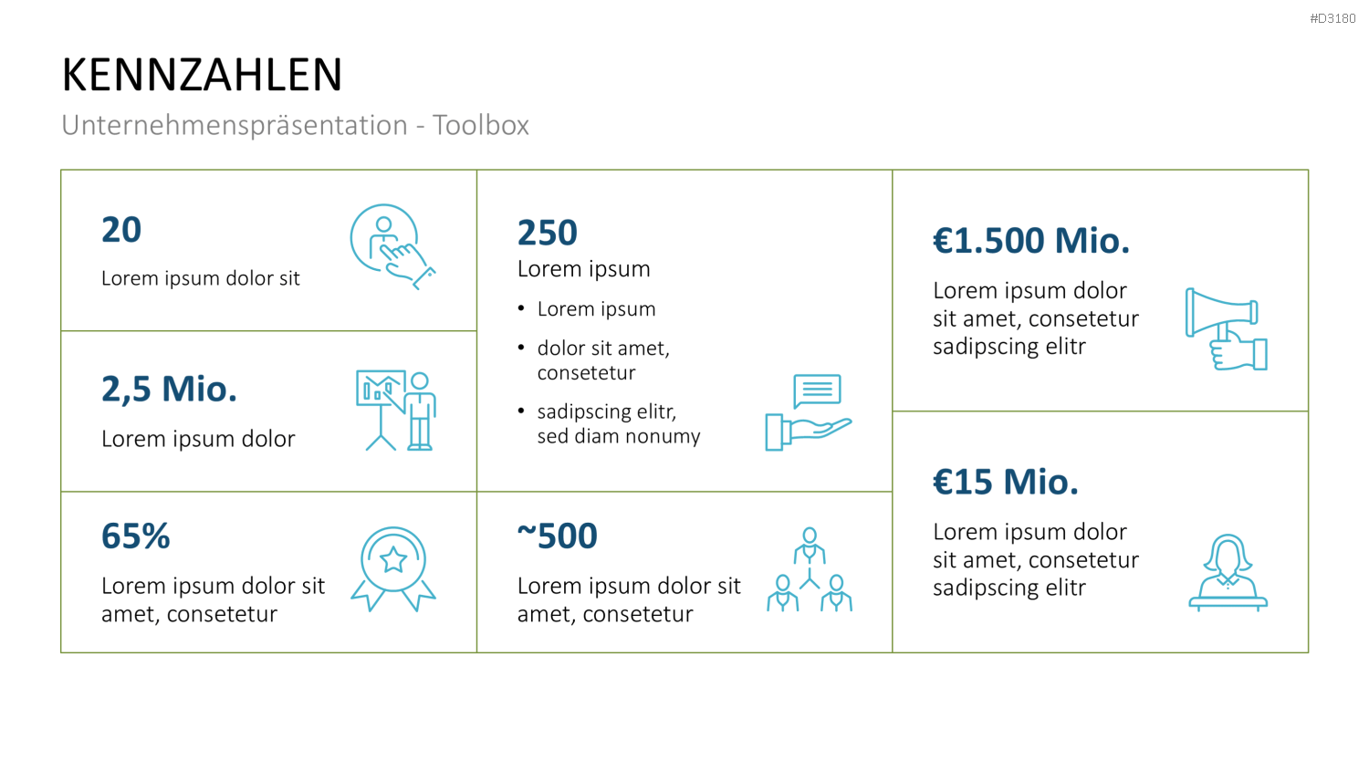 Unternehmenspräsentation-Toolbox PowerPoint-Vorlage