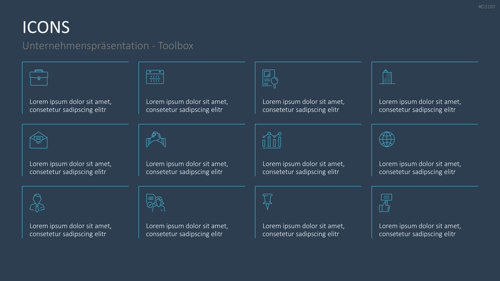 Unternehmenspräsentation-Toolbox PowerPoint-Vorlage