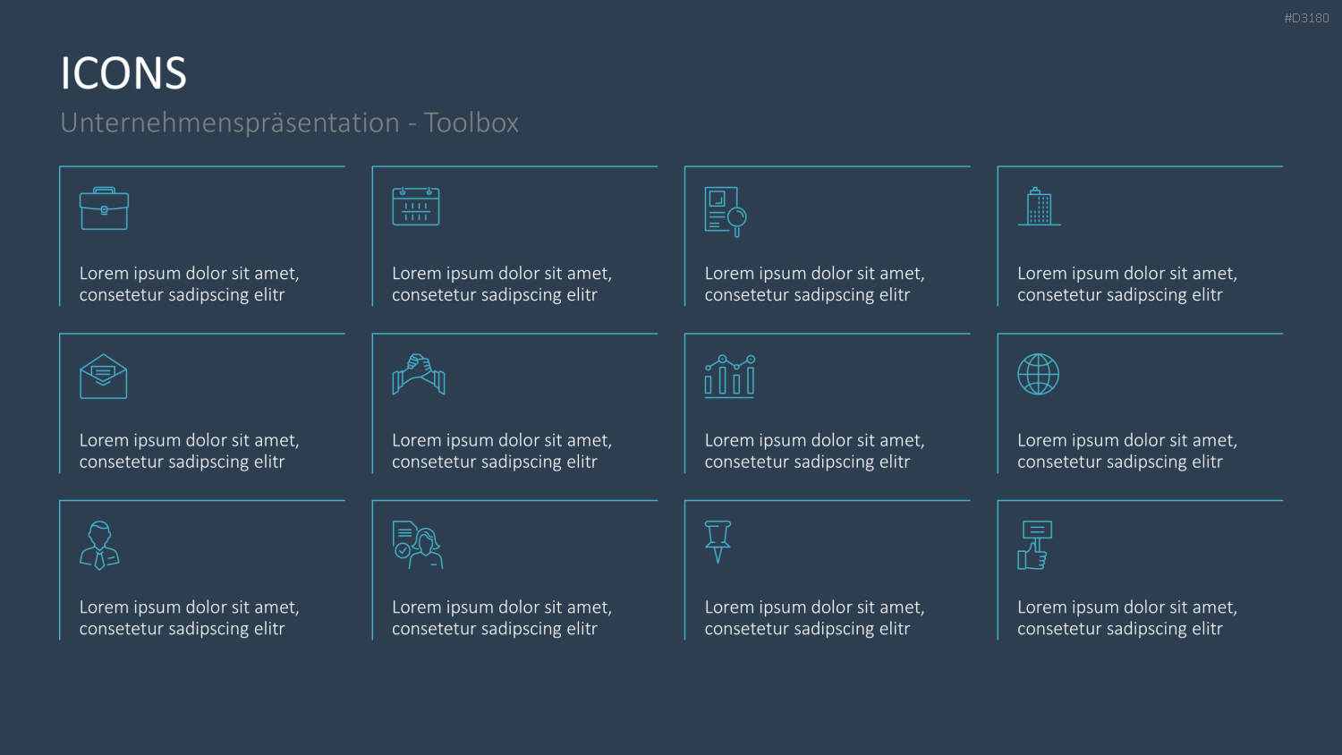 Unternehmenspräsentation-Toolbox PowerPoint-Vorlage