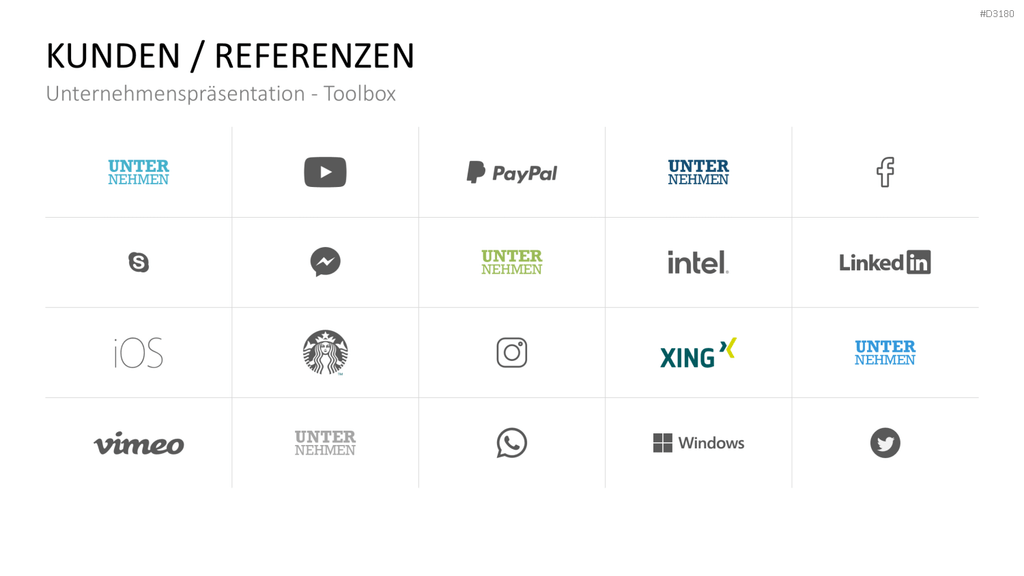 Unternehmenspräsentation-Toolbox PowerPoint-Vorlage