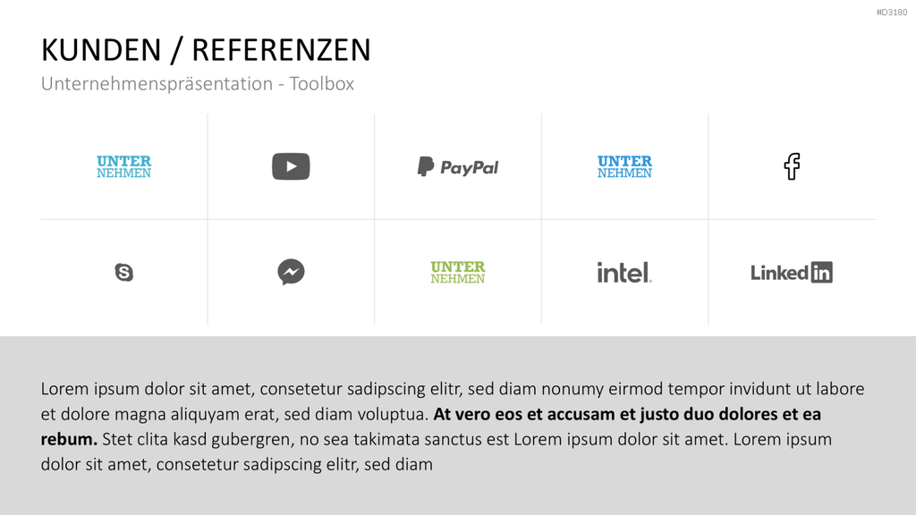 Unternehmenspräsentation-Toolbox PowerPoint-Vorlage
