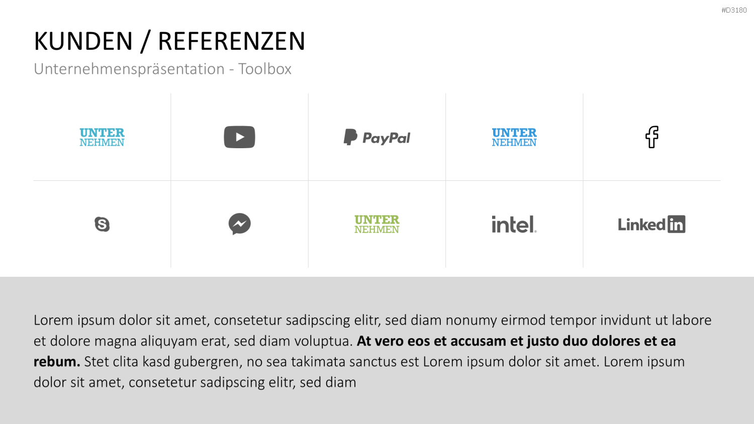 Unternehmenspräsentation-Toolbox PowerPoint-Vorlage