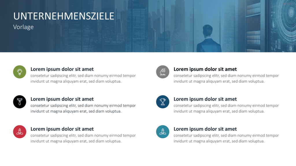 Unternehmensziele PowerPoint-Vorlage