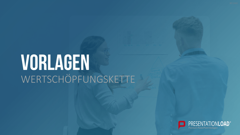 Zwei Personen präsentieren Wertschöpfungskette