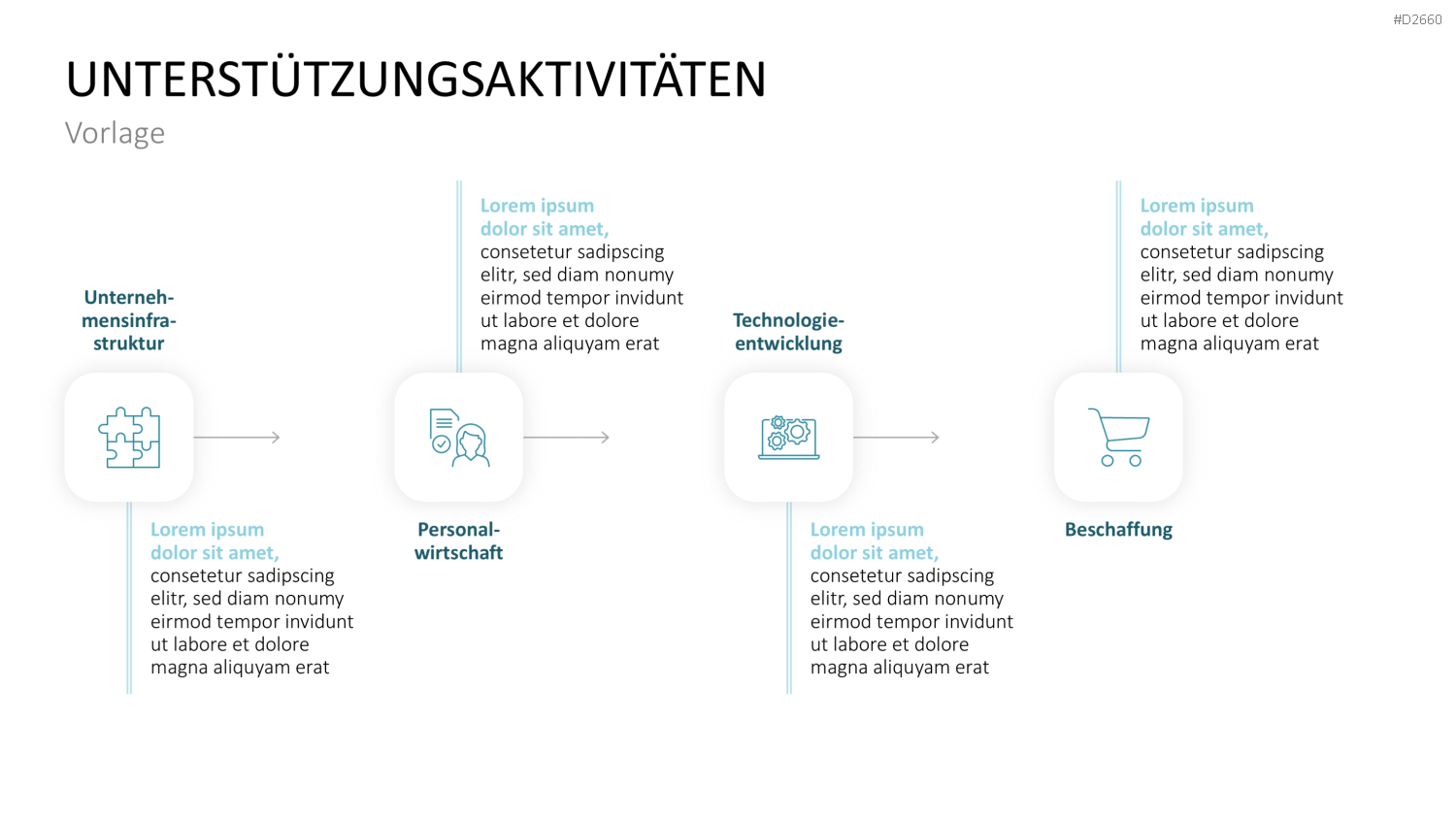 PowerPoint Folie Unterstützungsaktivitäten Icons